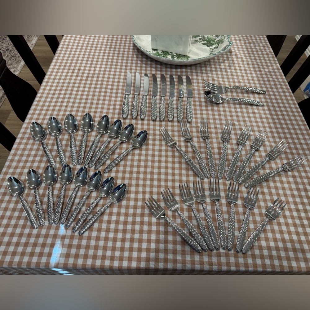 RALPH LAUREN - EQUESTRIAN BRAID - 1991 Japan Silverware FLATWARE Service for 8